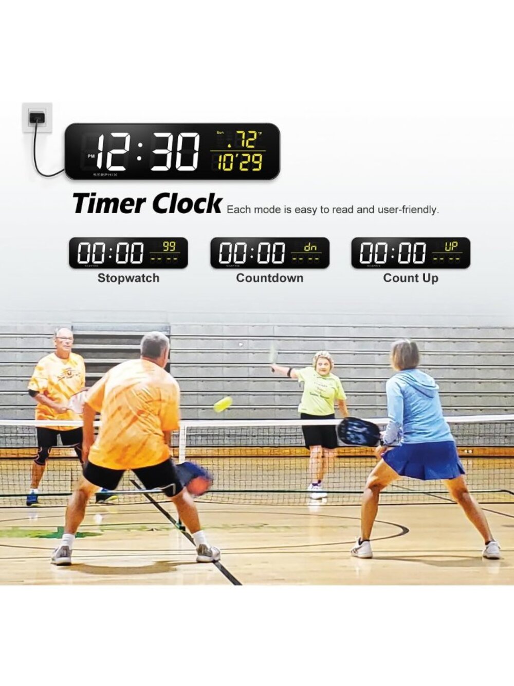 15.2” Digital Countdown Timer Scoreboard Clock - Bright LED Color Display - Picture 5 of 6